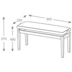 Afmetingen Hidrau Geneva BG270 Pianobank Extra Lang